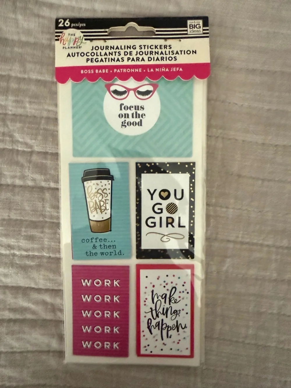 The Happy Planner Journaling Sticker Pack - Teal, Pink, Black, White